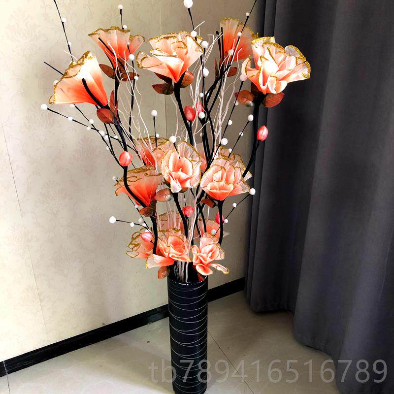 高档仿真花落地干假花饰花瓶干花束玄花关摆设件大花枝插装花永生