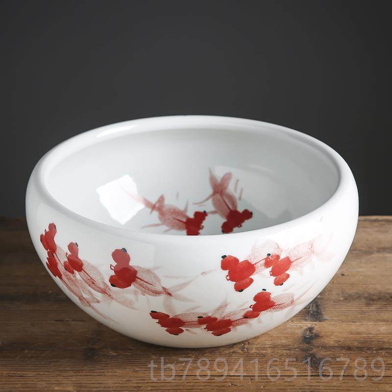 高档景镇德手绘陶瓷花盆萝铜钱草花盆水养水培绿绿植家用碗莲养鱼,鲜花速递/花卉仿真/绿植园艺,花盆,淘宝优惠券,粉丝福利购,淘宝优惠卷