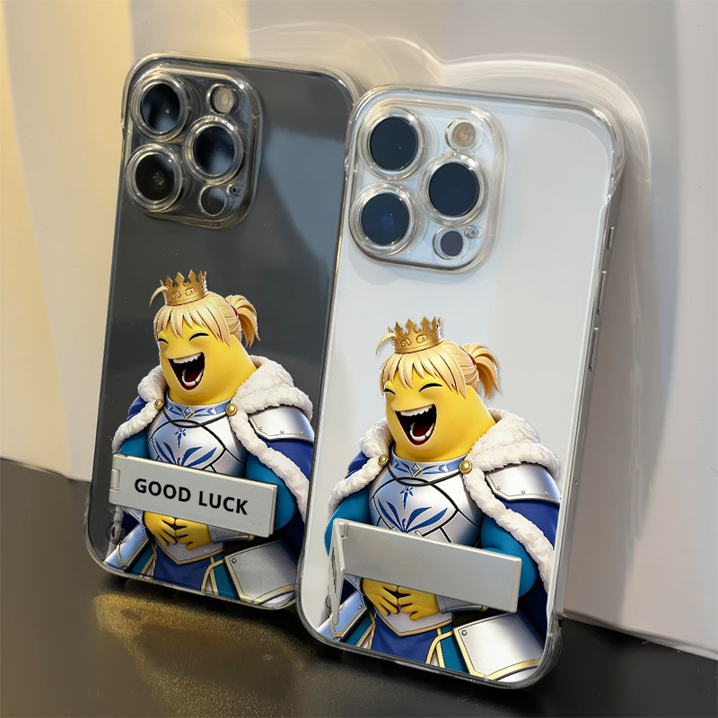 红米TURBO5MAX无边框16ProMax超薄13带支架吾王奶龙iPhone17透明s60稀奇古怪12手机壳硬苹果15适用14Plus可爱