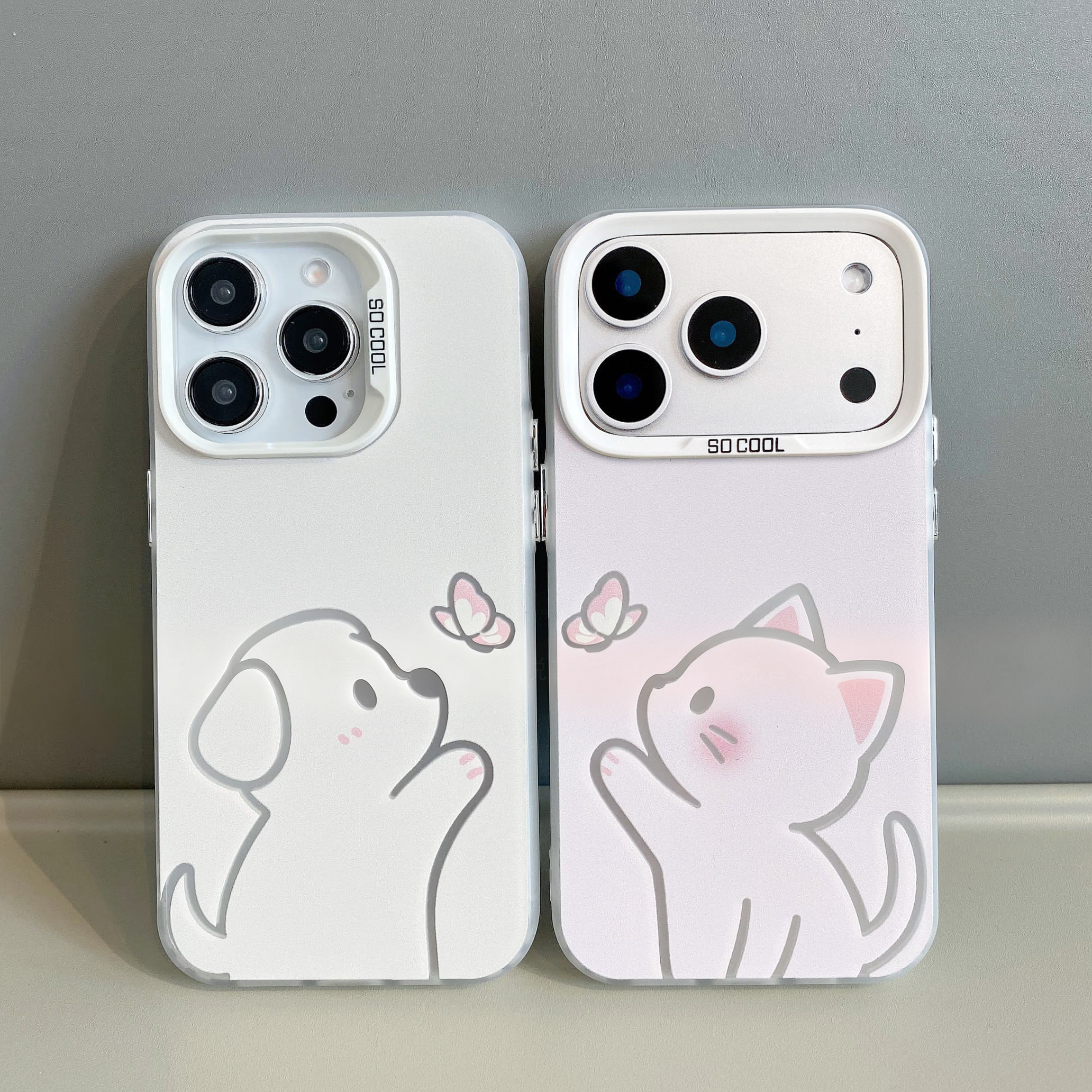 可爱适用iPhone16情侣荣耀400少女心OPPOFINDX8S苹果14蝴蝶小猫小狗17ProMax硬12创意彩银Nova13手机壳15plus