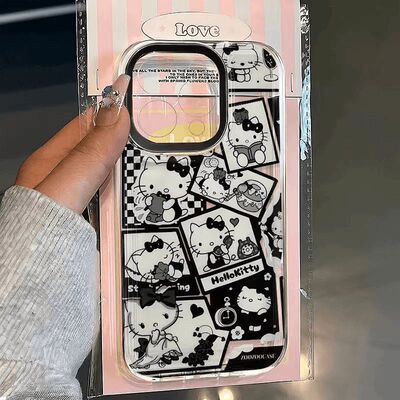 小米15Ultra透明软12promax黑白凯蒂猫手机壳OPPOReno14荣耀MAGIC7高颜值华为PURA80适用苹果13卡通iPhone16e