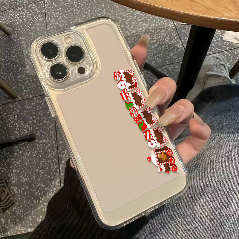 iPhone15plus手机壳14promax适用OPPO一加ace2透明软苹果16姜饼人圣诞节12华为Pura70pro小清新小米13荣耀300