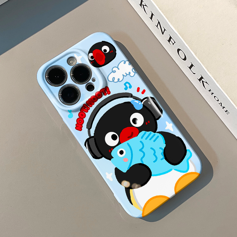 适用iPhone15硬OPPOReno14菲林12雪地pingu企鹅VIVOS30PROMINI卡通苹果16e手机壳13promax华为P80Ultra可爱a5