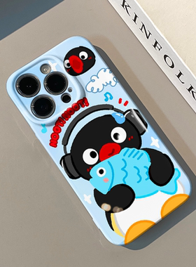 适用iPhone15硬OPPOReno14菲林12雪地pingu企鹅VIVOS30PROMINI卡通苹果16e手机壳13promax华为P80Ultra可爱a5