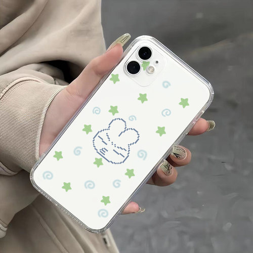红米Note17透明软苹果15适用OPPOFindx8可爱14Plus像素风闭眼撇嘴兔13ProMax创意iPhone16手机壳一加ACE5新款