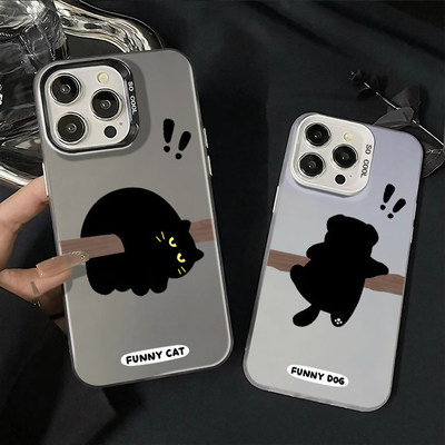 VIVOS50调皮猫狗情侣iPhone12卡通苹果13p创意15彩银荣耀POWER2硬小米17适用16PLUS高级感可爱14ProMax手机壳