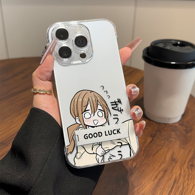 华为Pura70适用15ProMax崛与宫村透明无边框苹果14plus带支架13超薄小米17Ultra卡通iPhone16手机壳硬红米k90