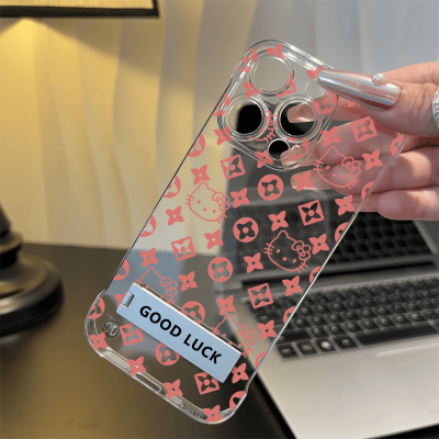 小清新15Promax星星老花kt超薄16创意无边框Nova12活力适用iPhone13透明硬高级感一加ACE5苹果14手机壳带支架