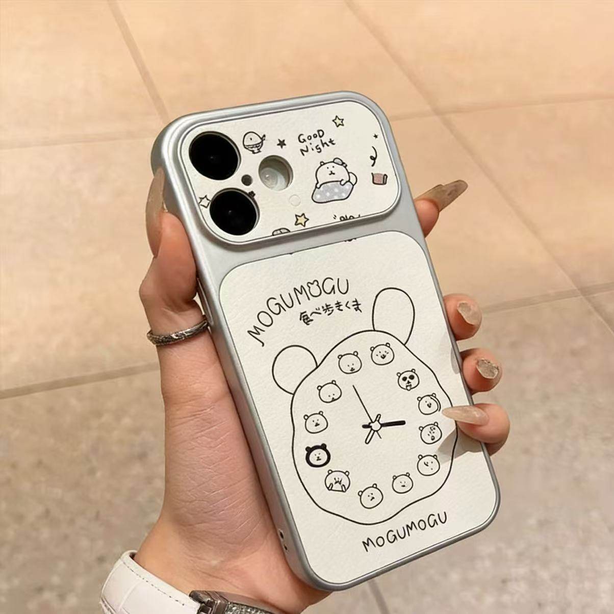 自嘲熊闹钟iPhone16Pro可爱17Air新款14pm手机壳苹果15plus适用13ProMax创意大视窗