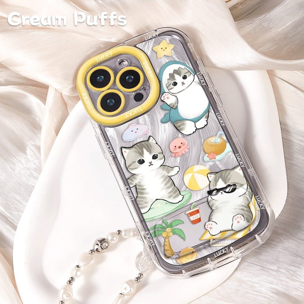 红米note15手机壳软苹果14Plus少女心iPhone16带挂绳荣耀MAGIC8镜子支架13椰树猫猫17ProMax适用荣耀500us