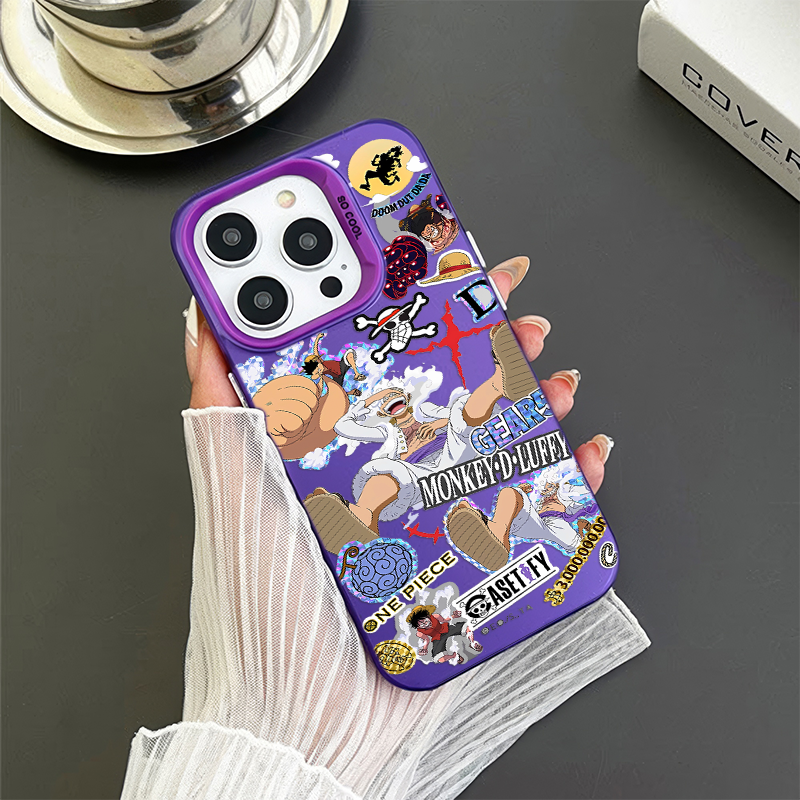 OPPOReno13适用iPhone12pm彩银红米note14海贼王路飞苹果16plus手机壳硬15ProMax卡通一加ACE5新款真我gt7pro