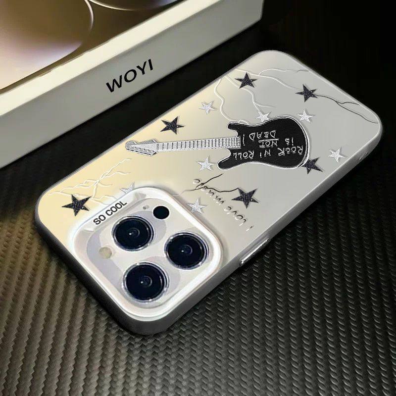 小米15spro高级感华为PURA80适用12硬iPhone16手机壳苹果14个性闪电吉他13promax彩银红米TURBO4时尚VIVOx200