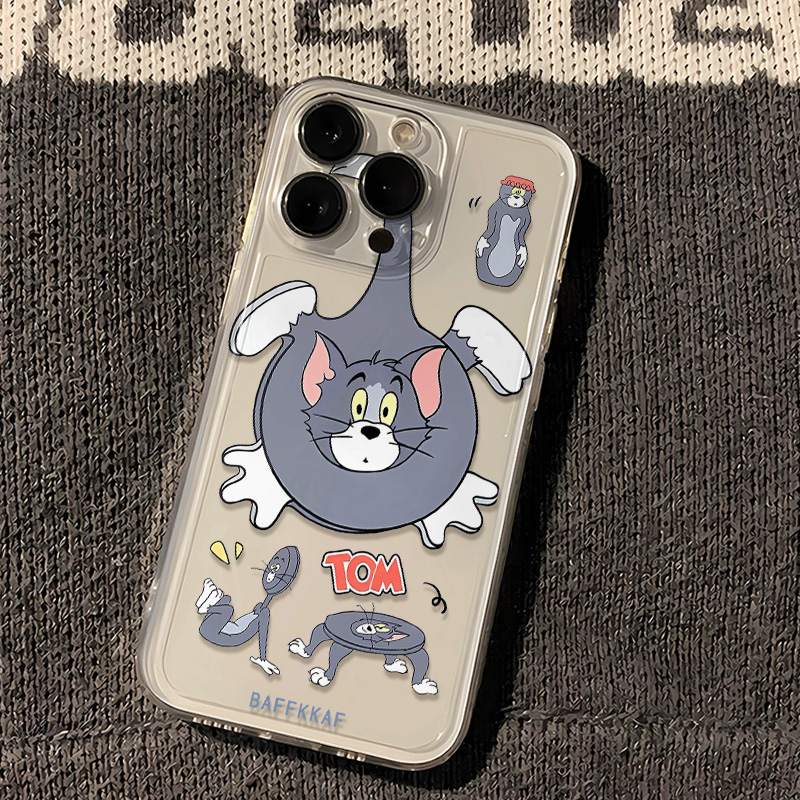 透明软15PLUS卡通适用iPhone16e趣味13ProMax华夫饼汤姆苹果12手机壳红米NOTE14可爱荣耀POWER创意OPPOFINDX8