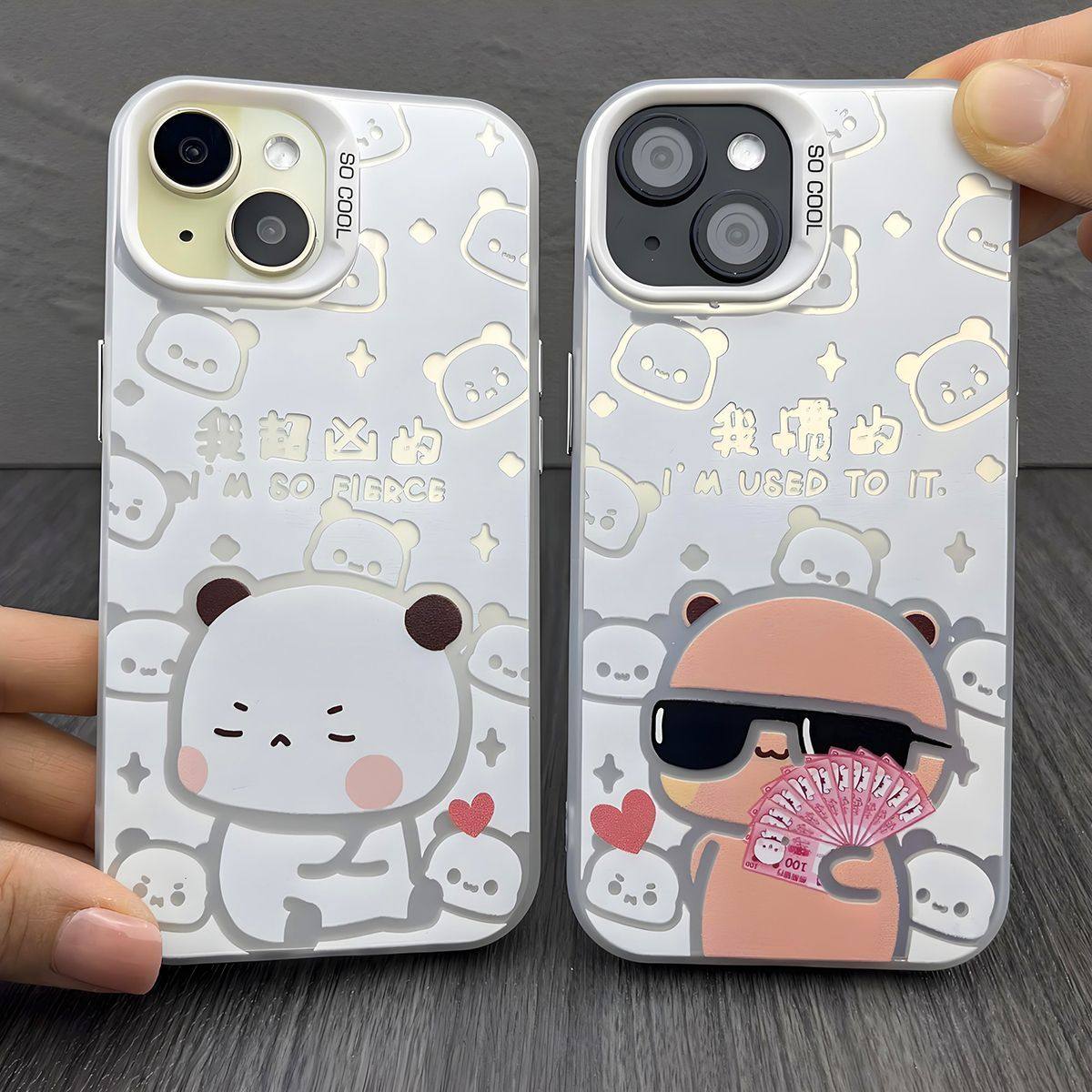 苹果15pm情侣13ProMax卡通12彩银手机壳15PLUS适用iPhone16我惯得一二布布可爱一加ACE5ULTRA硬华为HI畅享80S