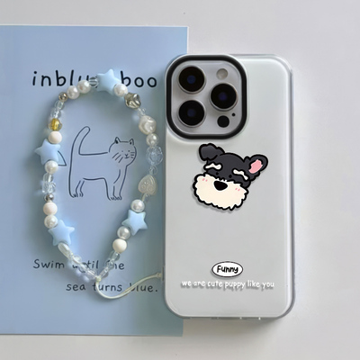 创意雪纳瑞iPhone13手机壳带挂绳15ProMax荣耀GT大孔适用硬苹果12简约14可爱16plus华为MATE70卡通真我NEO7SE