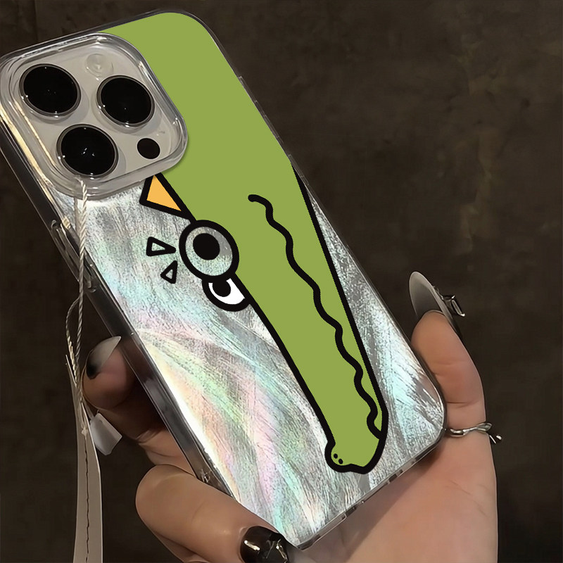 卡通iPhone12羽纱13promax可爱苹果16荣耀x60i趣味小鳄鱼华为P70OPPO手机壳15plus适用VIVOx200小米14ultra硬