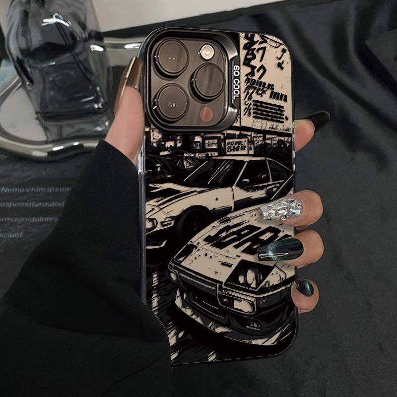 OPPORENO14潮酷跑车iPhone15手机壳VIVOS30PROMINI硬苹果13个性16ProMax创意荣耀400适用小米CIVI5PRO彩银K80
