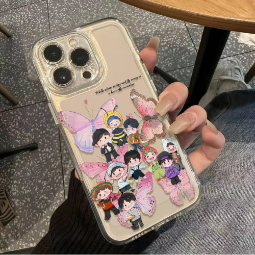 蝴蝶十个勤天适用ins风13ProMax小众手机壳iPhone12小米CIVI4PRO透明软苹果16创意15PLUS华为Nova14荣耀POWER