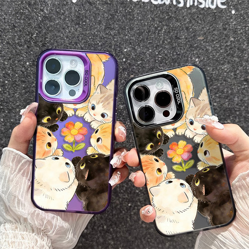苹果15适用14小清新13ProMax看花小猫iPhone17可爱华为Mate80手机壳硬16Plus彩银真我GT8Pro小清新荣耀MAGIC7