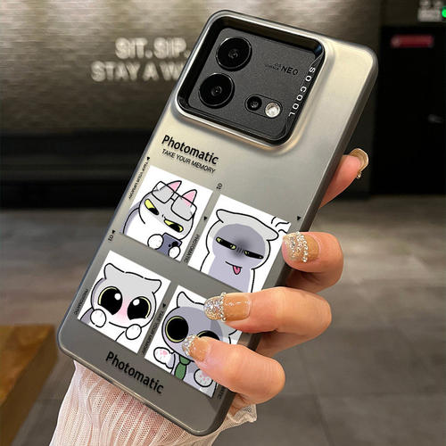 适用iPhone13苹果12创意彩银17ProMax硬14PLUS高级感手机壳搞怪呆猫八条撕拉片适用OPPORENO16适用VIVOIQOO15