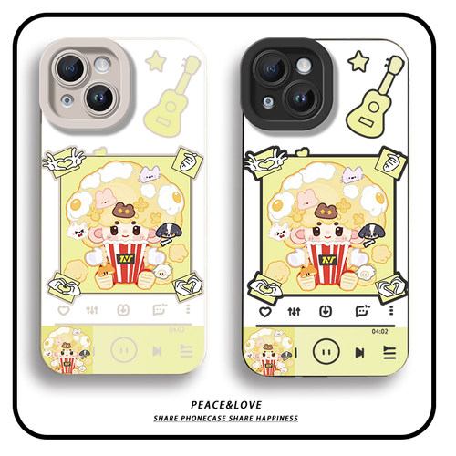 iPhone14卡通红米NOTE15苹果13创意软小米17MAX适用16PLUS瞳眼12ProMax手机壳时代少年团吉他米爆娃VIVOX300S