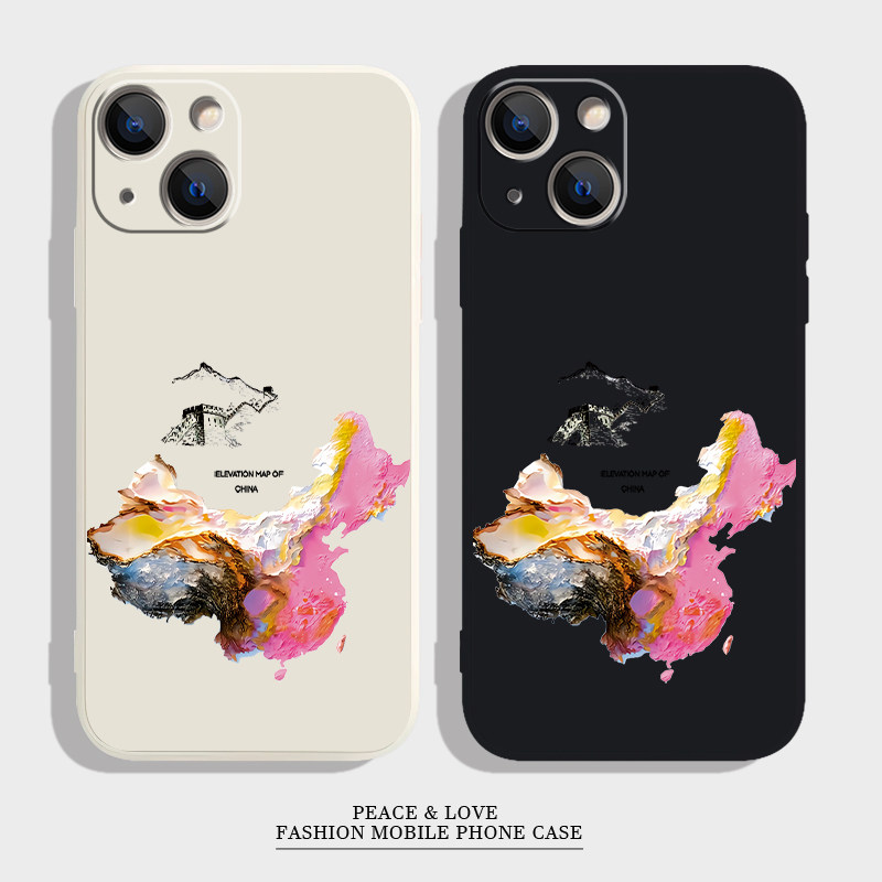 苹果16小众iQOO13手机壳OPPOFindx8pro长城中国地图软iPhone13适用12ProMax创意感小米15SPRO华为PURA80ULTRA