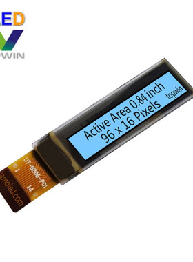 0.84英寸蓝色oled显示模组蓝光9616TLBBG01接插方式IIC/I2C模块