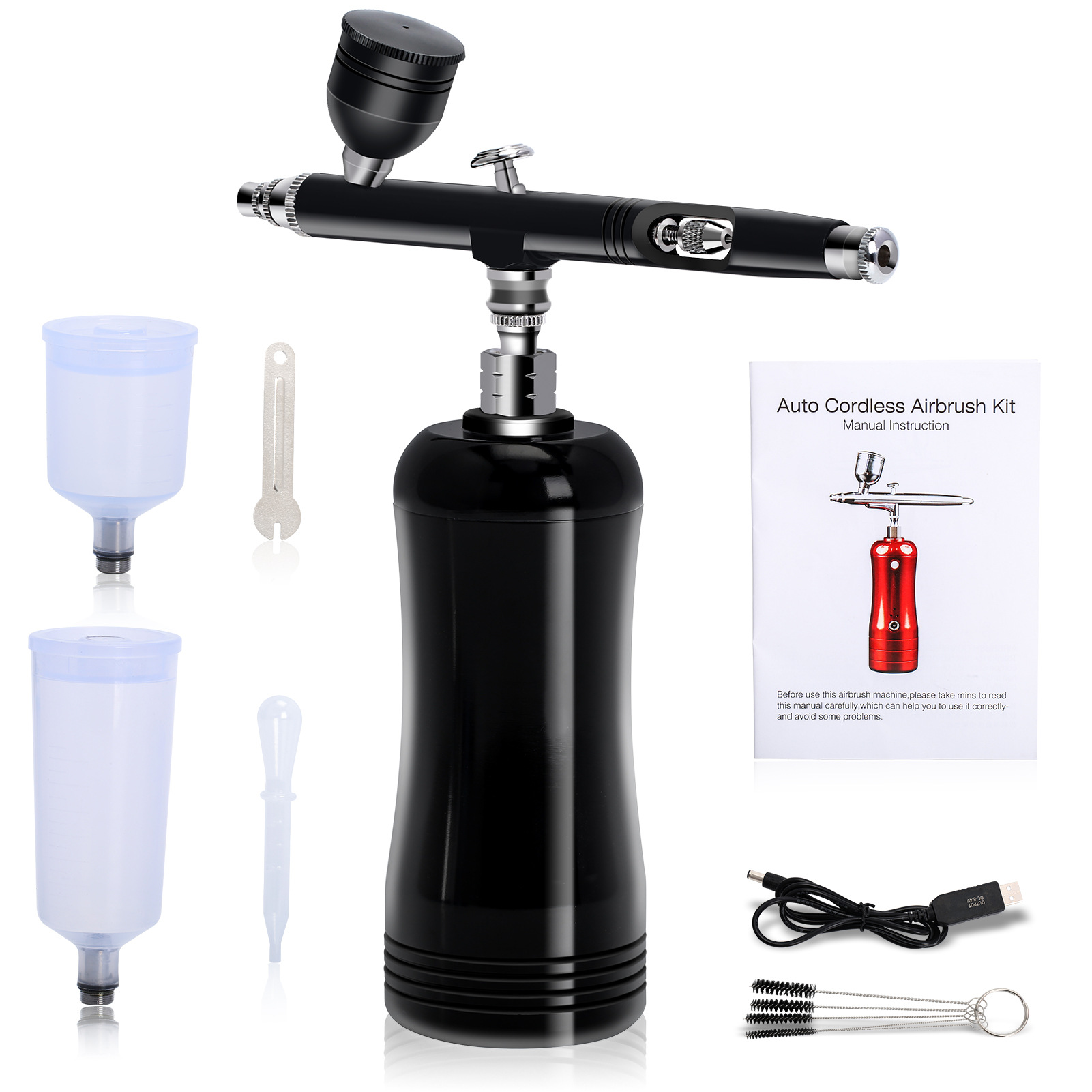 升级款18PSI便携气泵自动停开充电喷笔模型喷涂彩绘上色工具