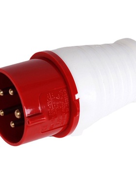 乐瑶电气工业插头防雨一代红色防水插头 IP44 025 32A 5P380V插头