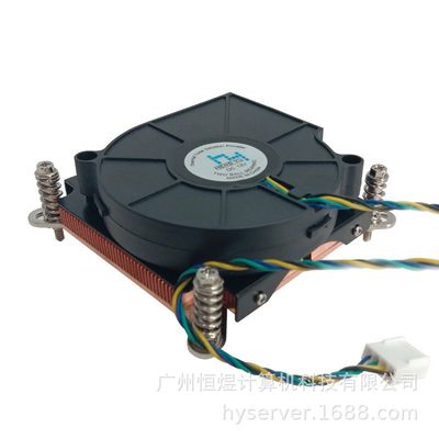 1U 1150/1356针主动涡轮纯铜散热器 四针温控CPU散热器