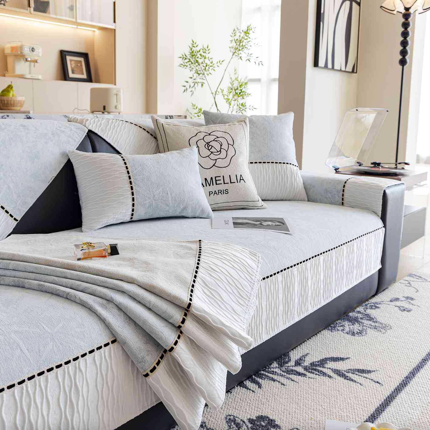 雪尼尔防滑沙发垫四季通用