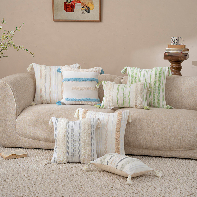北欧复古流苏抱枕靠垫套