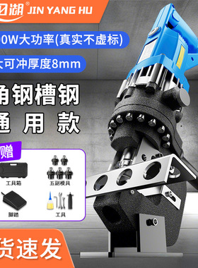 晋阳湖电动冲孔机便携式槽钢角铁小型打孔机220V电动开孔器SPM-20