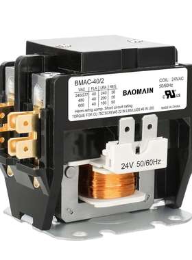 Baomain 交流接触器,2 极 40A 重型空调冷凝器压缩机接触器,BMAC-