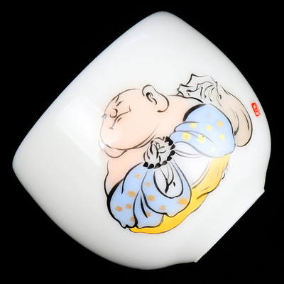 德化白瓷主人杯单杯创意个性茶具羊脂玉陶瓷茶杯徐福坤大师手作