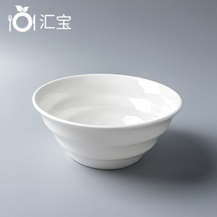 厂家雅线碗6寸9寸甜品碗汤碗镁质强化瓷碗酒店餐饮陶瓷碗面碗