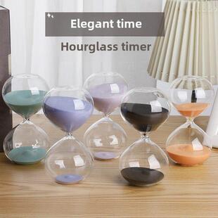 简约现代家居装饰小摆件45/60分钟沙漏计时器办公桌面解压流沙瓶