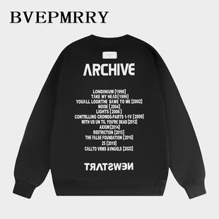 高街字母印花圆领卫衣潮流休闲上衣 美式 BVEPMRRY2025年春季 新款