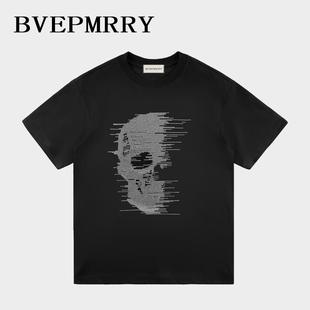 半骷髅头春夏高奢ins时尚 短袖 百搭T恤上衣 新款 BVEPMRRY2025年春季