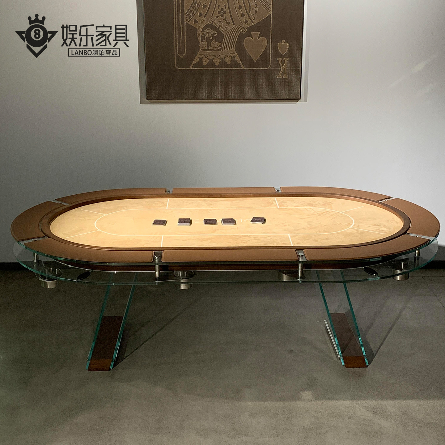 意式高级感棋牌桌高端豪宅别墅娱乐牌桌设计师款轻奢德州扑克牌桌
