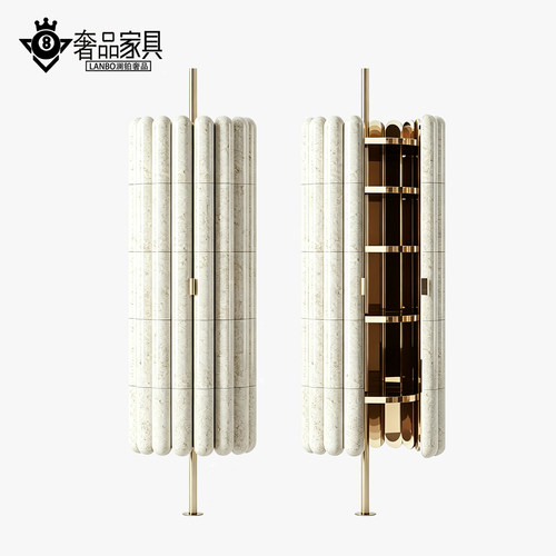轻奢旋转酒柜高级圆柱立式展示柜