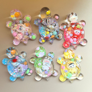 流沙拉布布大乌龟labubu爆闪创意可爱儿童卡通新款入油透明发光ZM