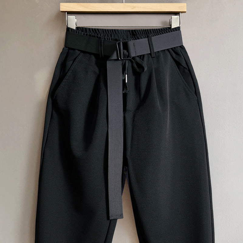 夏季宽松哈伦裤男士发型师休闲西裤E男网红痞帅潮男小脚直筒男裤