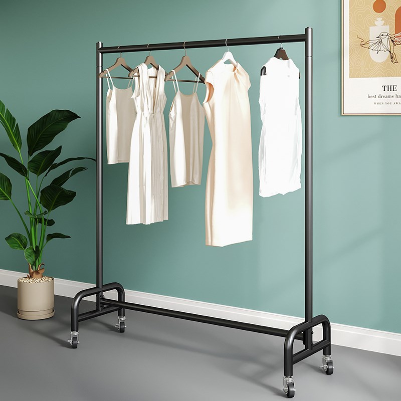 加粗服装店衣架落k地式上墙陈列架女童展示挂衣杆直播货架移动带