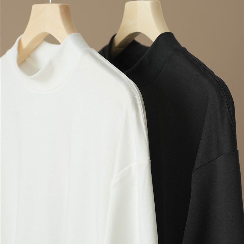 50支匹马棉T恤双面液氨女士丝光棉打底衫长袖春秋T款 山东网店女