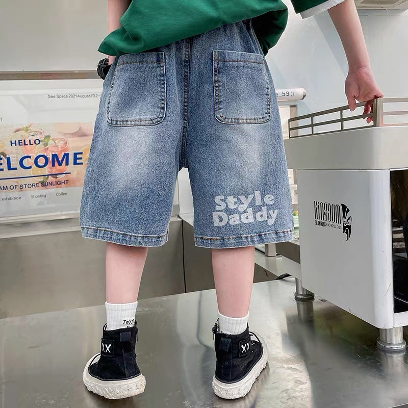 童装男童牛仔短裤夏季薄款2025新款儿童五分裤子大W童夏装男孩中
