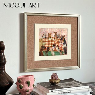 礼赞 饰画卧室床头挂T画客厅沙发壁画 木吉复古彩色小众艺术装