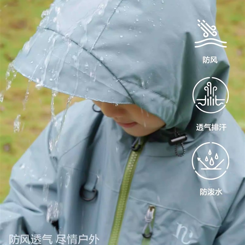 男童外套春秋款2025新款儿童连帽冲锋衣男孩户外秋季帅.气夹克上