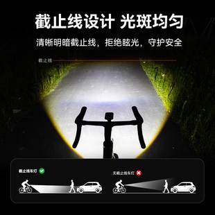 行者皓月amini智能自行车夜骑灯防眩目截止线快拆山地车公路车前