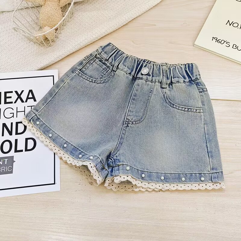 女童牛仔短裤夏装2m025新款韩版儿童牛仔裤洋气韩版热裤中大童外